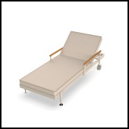 Chaise Longue Hamptons Aluminium Teck Tissu Outdoor Vondom Pacific Compagnie  Lounge Chair Aluminium Teck Tissu