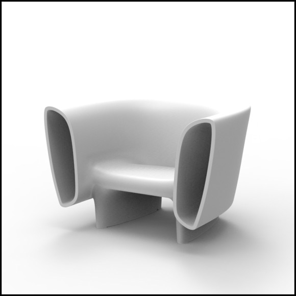 Fauteuil Résine laquée blanc Vondom Pacific Compagnie White lacquered resin armchair Vondom Pacific Compagnie