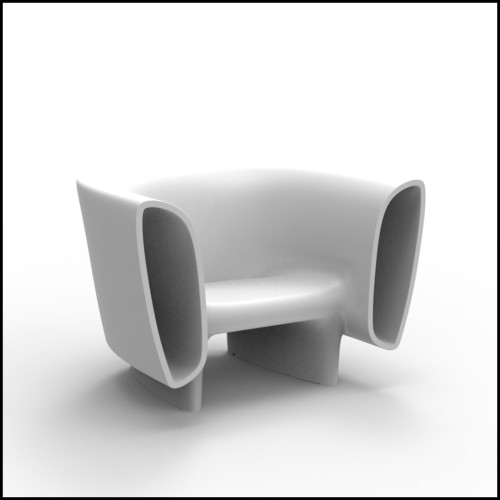 Fauteuil Résine laquée blanc Vondom Pacific Compagnie White lacquered resin armchair Vondom Pacific Compagnie