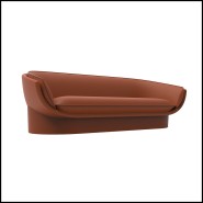 Sofa Vondom, Luna collection in resin orange lacquered finish. Outdoor Fabric