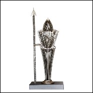 Sculpture peace guards with shields in wrought iron PC-Baby Warrior guard