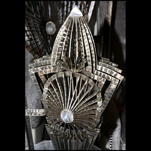 Sculpture peace guards with shields in wrought iron PC-Baby Warrior guard