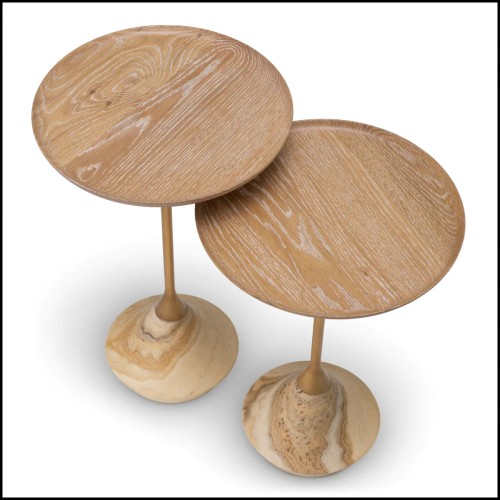 Table d'Appoint 24 - Puglia, lot de 2 laiton - Pacific Compagnie.