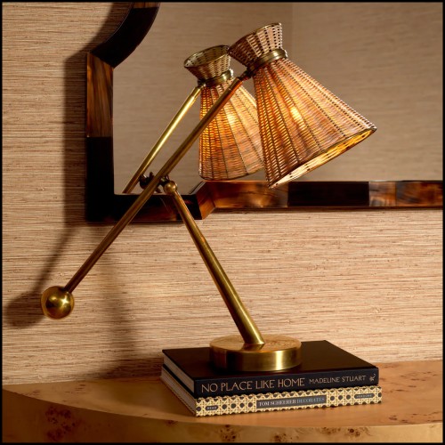Lampe de Table Kon Tiki, rotin naturel intégrée dans une ambiance contemporaine