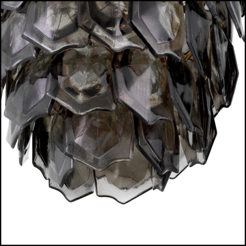 Details of the smoked glass of the Elias chandelier