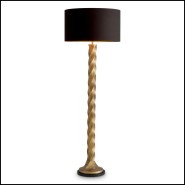 Lampadaire Constanza en finition laiton vintage et base en granit noir