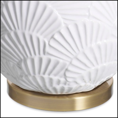 Detail of the base of the Andorra lamp in antique brass