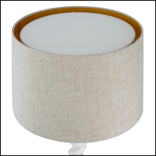 Detail de l'abat-jouren lin melangé