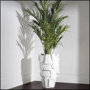 Seville planter in matte white finish in context