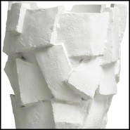 Détail du fibre de verre  blanc de la jardinière Sevilla