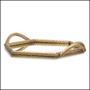 Plateau Eichholtz Salvi Hexagon en laiton finition vintage brass, vue de profil