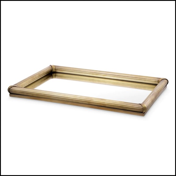 Plateau Eichholtz Lenora Hexagon en laiton finition vintage brass