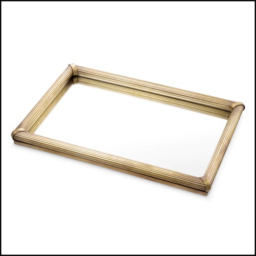 Tray Eichholtz Lenora in brass vintage brass finish, up view