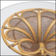 Details of the bevelled clear glass of the Dining Table Eichholtz, colony collection