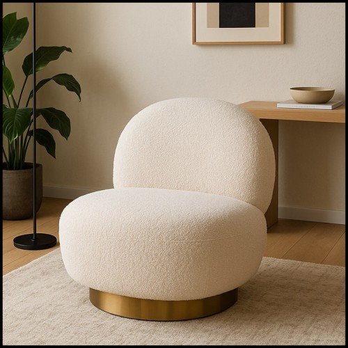 Fauteuil Pivotant 24 - Clément | Swivel Chair Clément - Bouclé Upholstery Clément Chair - Pacific Compagnie.