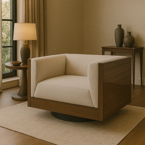 Fauteuil pivotant 24 - Sebastian | Swivel Chair Sebastian - Gloss Eucalyptus - Pacific Compagnie.