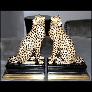 Serres - Livres 162-Cheetah - Bookends with cheetah design, decorative and functional - Pacific Compagnie.