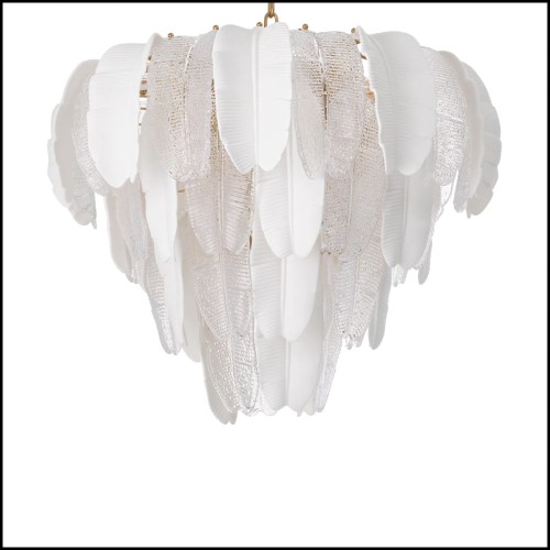 Lustre 24 - Sainte Lucie | Chandelier Saint Lucia - Textured Glass - Pacific Compagnie.