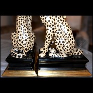 Serres - Livres 162-Cheetah - Abhika cheetah bookends, adds a pop of color - Pacific Compagnie.