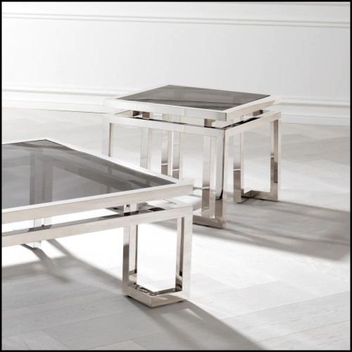Table d'appoint 24 - Palmer | Palmer Side Table with Tempered Glass - Pacific Compagnie.