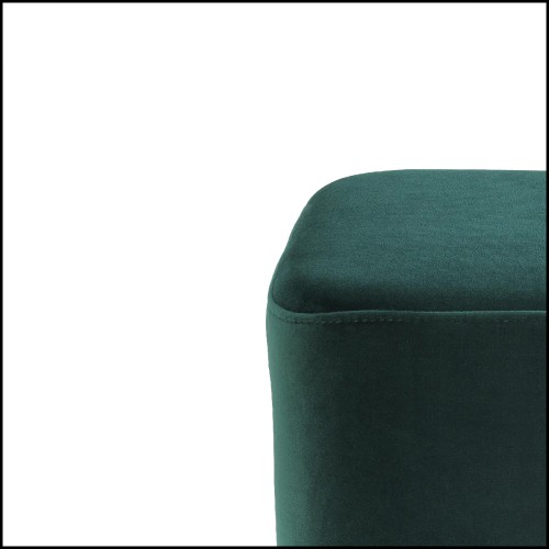 Tabouret avec pieds finition gold et tissu velours coloris Savona Green 24-Burnett Green