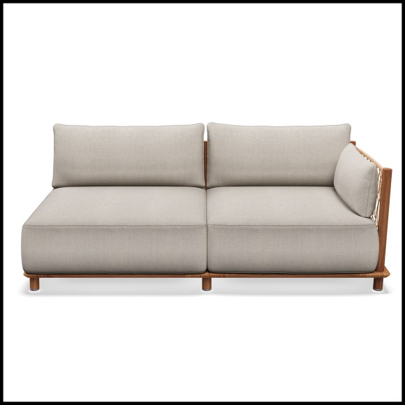 Canapé d'angle 45 - Salina Left - Wicker and Teak Gloster Seating - Pacific Compagnie.