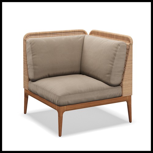 Canapé Modulaire 45 - Lima - Wicker and Fabric Sofa - Pacific Compagnie.