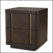 Chevet avec structure en chêne vernis coloris mocha 24-Modesto