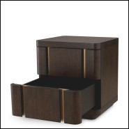 Chevet avec structure en chêne vernis coloris mocha 24-Modesto