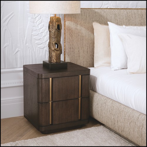 Nightstand with structure in oak veneer in mocha finish 24-Modesto