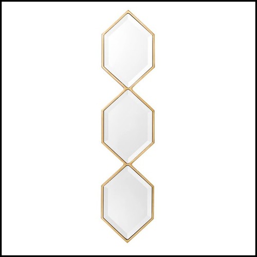 Miroir 24 - Saronno Gold - Laiton vieilli - Pacific Compagnie.