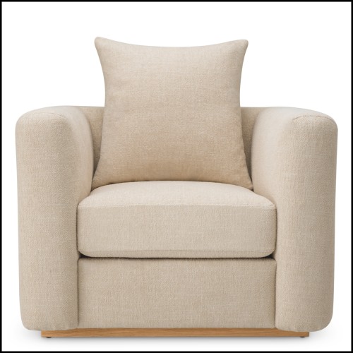 Fauteuil 24 - Amadeo | Armchair Amadeo - Ecru fabric armchair - Pacific Compagnie.