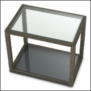 24 - Bethesda - Side Table Bethesda Smoked glass   - Pacific Compagnie.