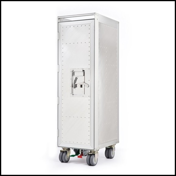 Chariot 159 - Chrome Rivet - Meuble bar luxe chrome - Pacific Compagnie.