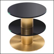 Table d’appoint 24 - Dorado | Black glass Dorado table - Pacific Compagnie.