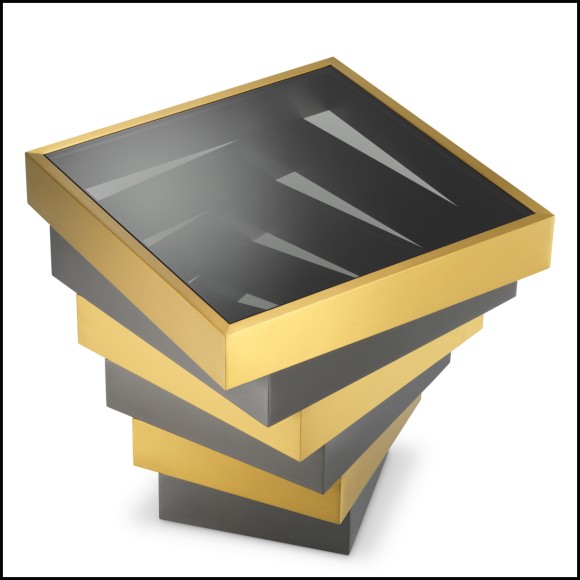 Table d’appoint 24 - Zamora | Side Table Zamora - Black Glass Top - Pacific Compagnie.