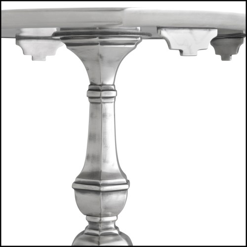 24 - Verney - Table appoint métal argenté - Pacific Compagnie.