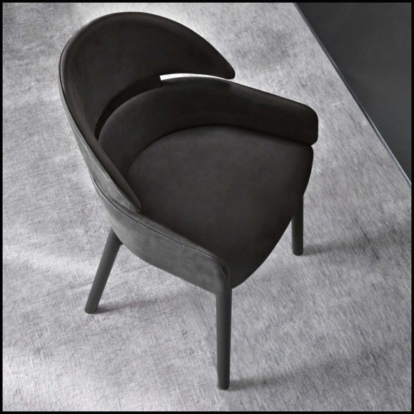 Chaise 146 - Lloyd | Dining Chair Lloyd in black wood - Pacific Compagnie.