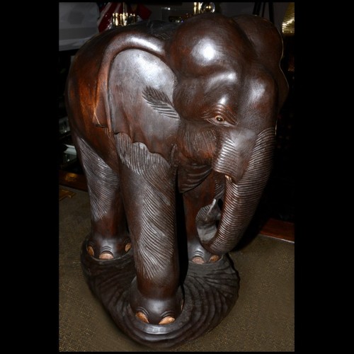 Sculpture d'elephant en bois noble d'Indonesie 38-Elephant Wood