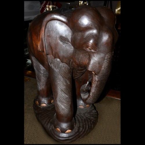 Sculpture elephant in hand-carved noble wood 38-Elephant Wood