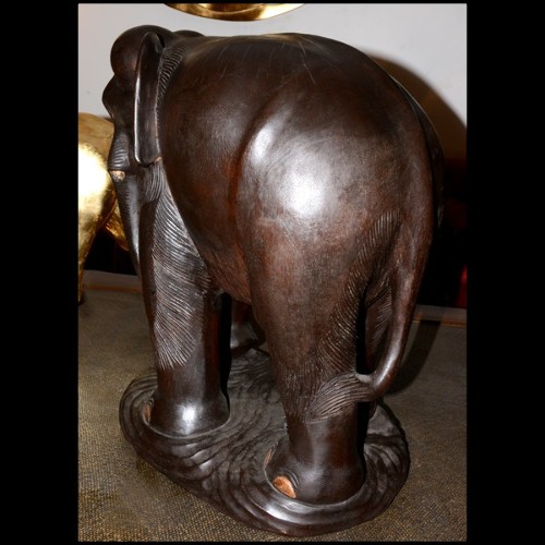 Sculpture elephant in hand-carved noble wood 38-Elephant Wood