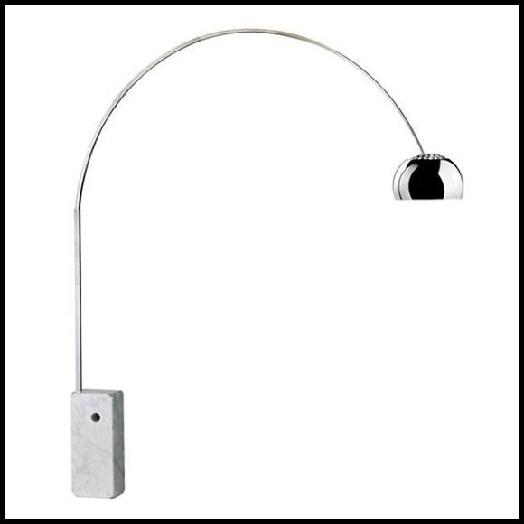 Lampadair 78-Arco, marbre et inox
