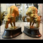 Serres - Livres PC-Elephants - Bronze patiné - Pacific Compagnie.