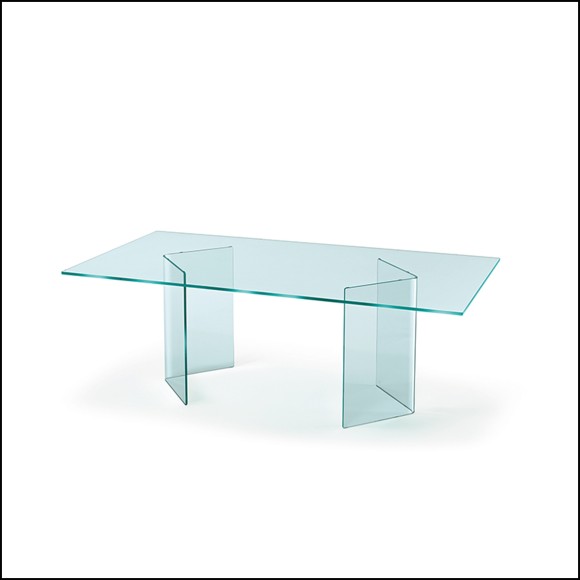 146 - COR170 - Table verre cintré - Pacific Compagnie.