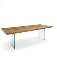 146 - LLTW200 - Black oak finish dining table - Pacific Compagnie.