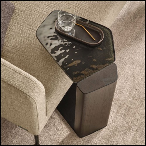 146 - STO52 - 10mm fused glass table - Pacific Compagnie.