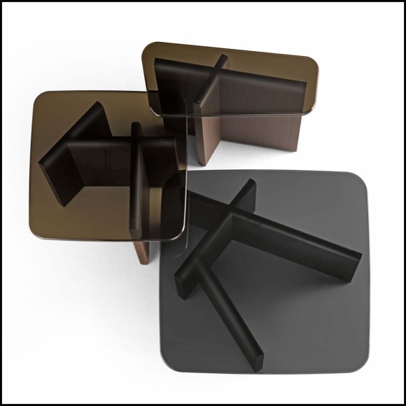 146 - TYP35 - Smoked glass table - Pacific Compagnie.