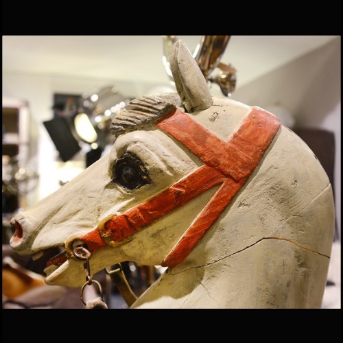 Cheval Cabré 01 - 313 - Decorative, painted wooden horse, nostalgic fairground atmosphere - Pacific Compagnie.