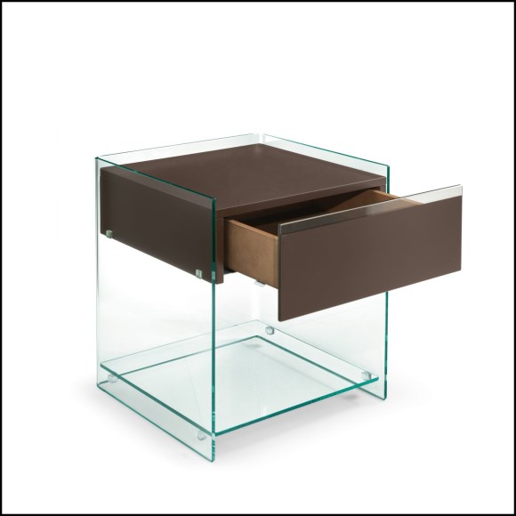 146 - DIN - Modern curved glass table - Pacific Compagnie.
