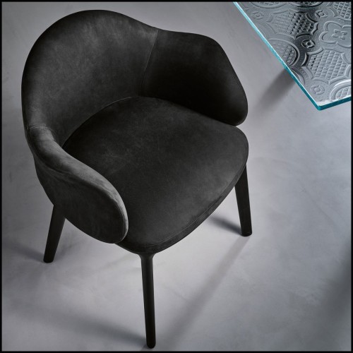 146 - OSS - Chaise laquée noire 146-OSS - Pacific Compagnie.